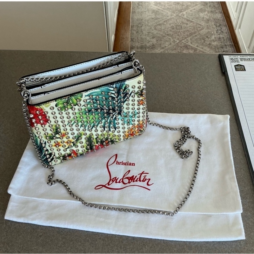 Live show listing - Auth Christian louboutin -Floral Studded crossbody
